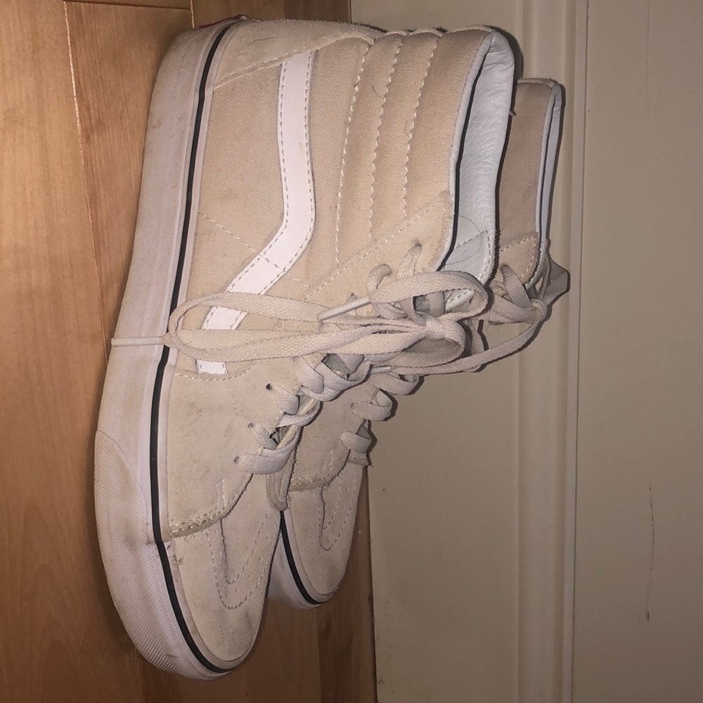 Tan high top Vans